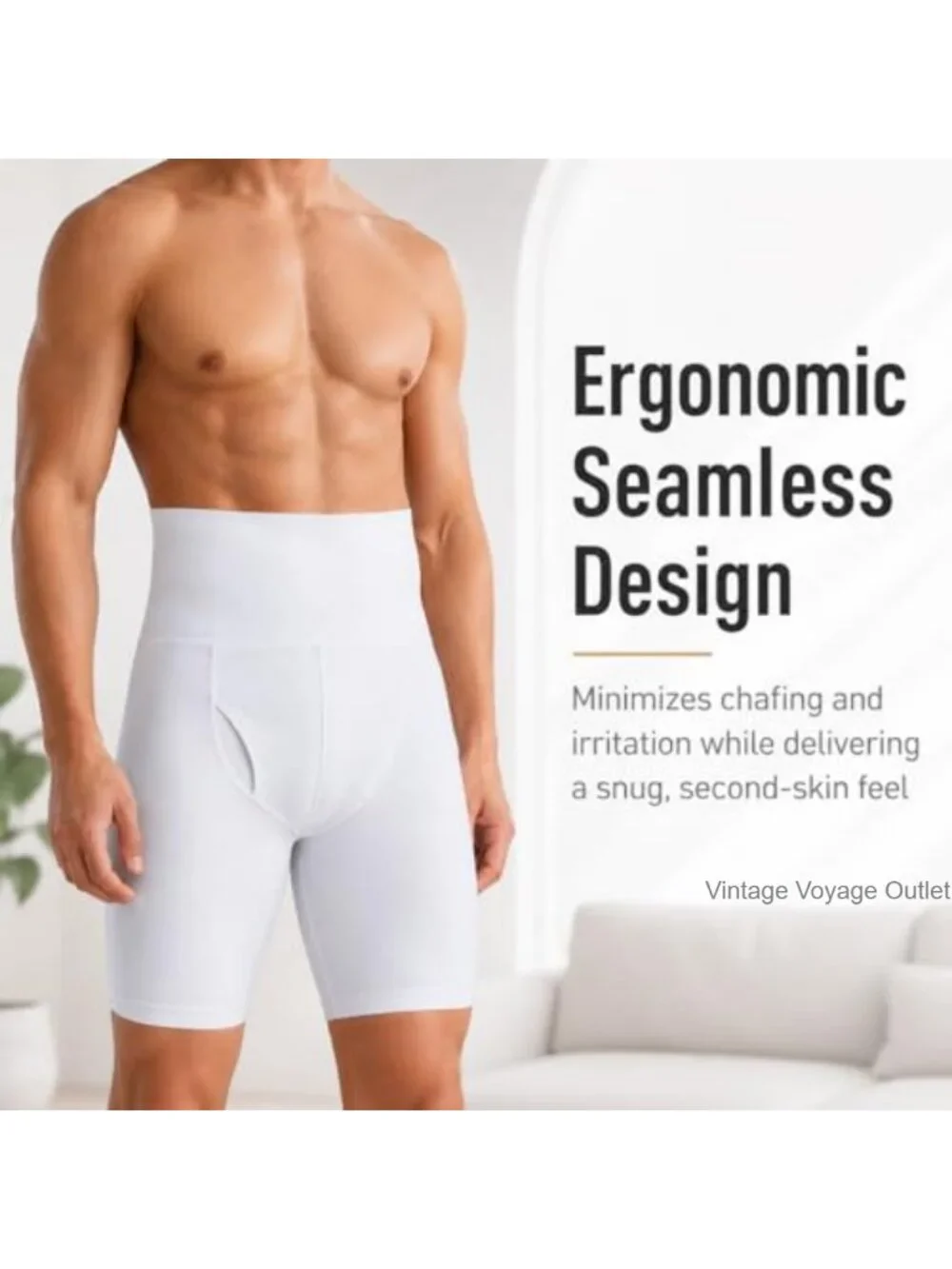 Men's Tummy Control Compression Shorts - High Waist Shapewear Boxer Briefs